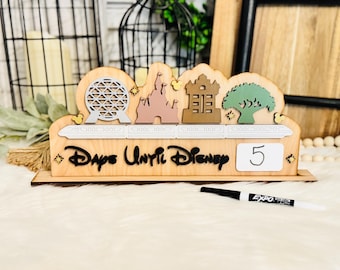 Disney Park Icon Countdown, Dry Erase Board, Family Vacation Countdown, Disney Trip Countdown Board, Disney world countdown, Disney vacation