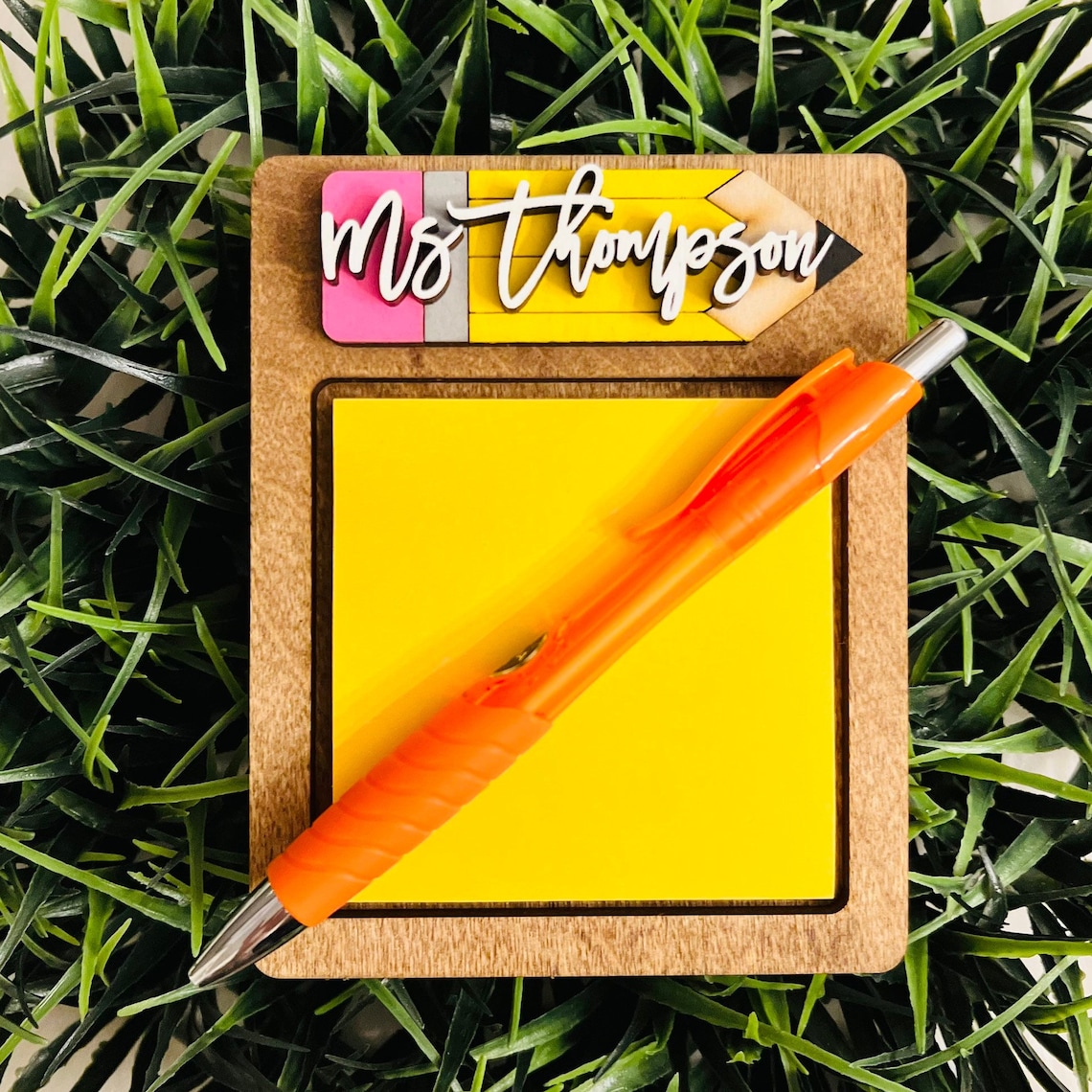 Teacher Sticky Note Holder, Personalized Teacher Gift, end of school gift, gift from student, gift for teacher, end of year teacher gift image 3