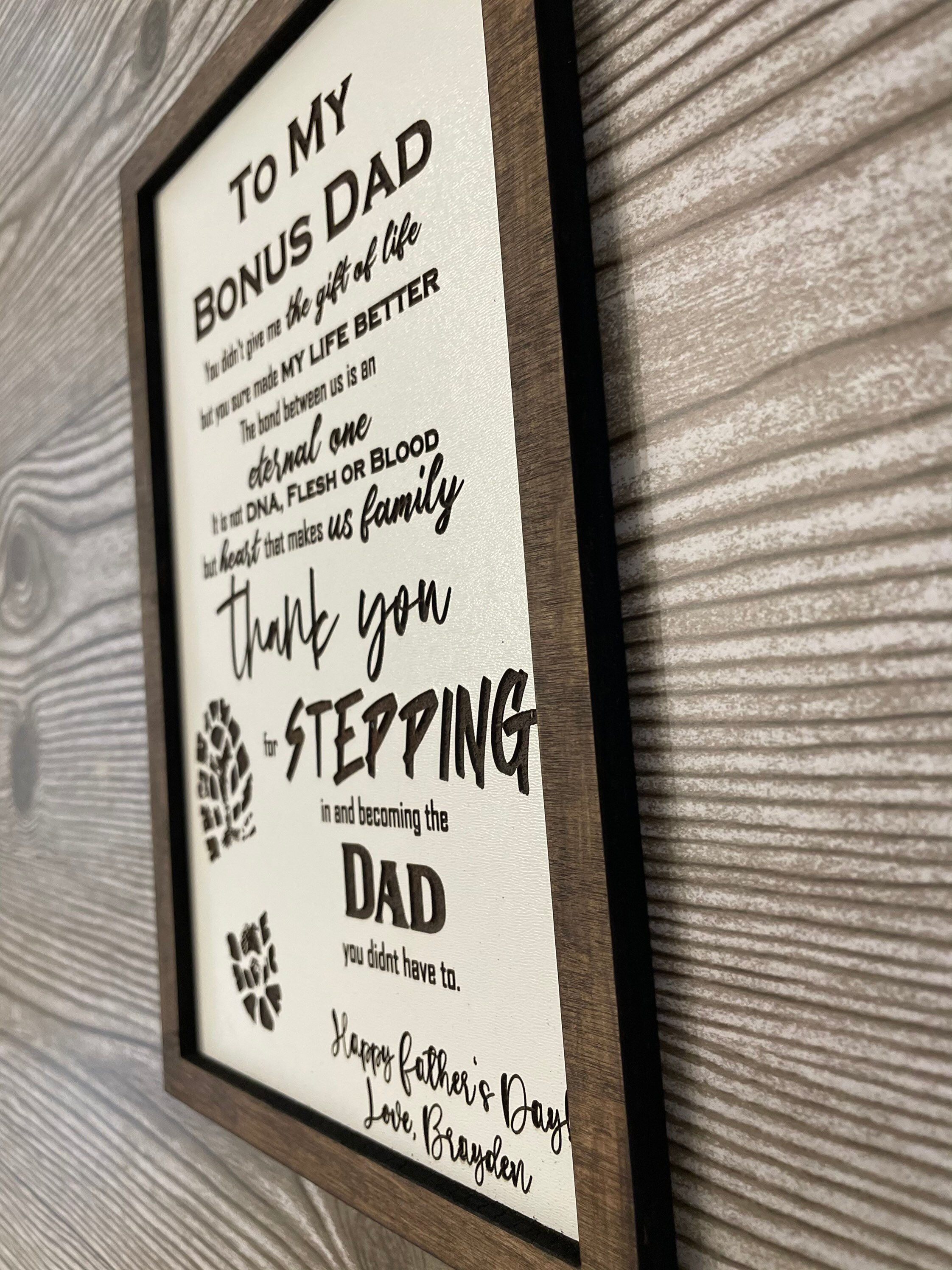 Bonus Dad Gift, Personalized Step Dad Gift, Fathers Day Gift for Step Dad,  Gift for Dad, Husband Fathers Day, Step Dad Fathers Day, Sign 