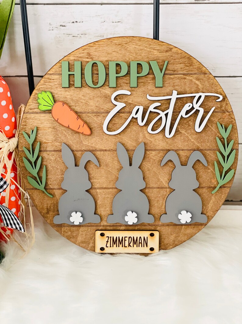 Hoppy Easter Round Spring Paint Kit Spring Signs Easter - Etsy