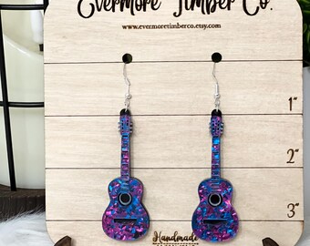 Handmade Guitar Earrings, Guitar Earrings, Music Lover Gift, Handmade Jewelry, Unique Earrings, Gift For Her, Concert Earrings, Music gift