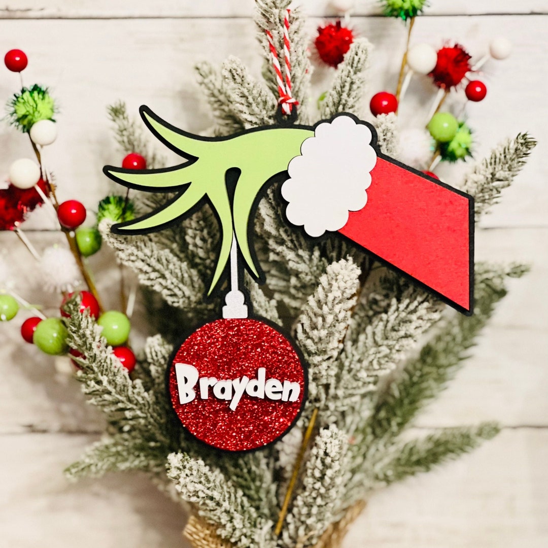 Grinch Hand Ornament, Personalized Christmas Ornament, the Grinch Xmas ...