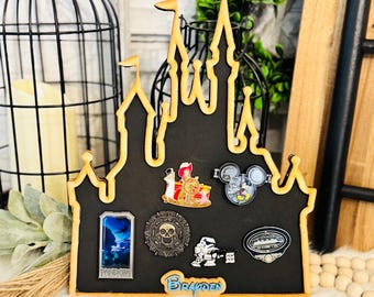 Castle Pin Display Board, Mickey Wooden Pin Board, Disney Pin Organizer, Castle Shape Pin Storage, Pin Board, Gift for Disney Collector