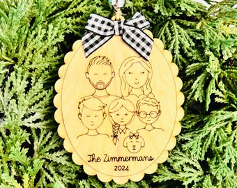 Custom Family Face Ornament, Personalized Faces Christmas Gift, Custom family ornament,  family tree ornament, Christmas ornament custom
