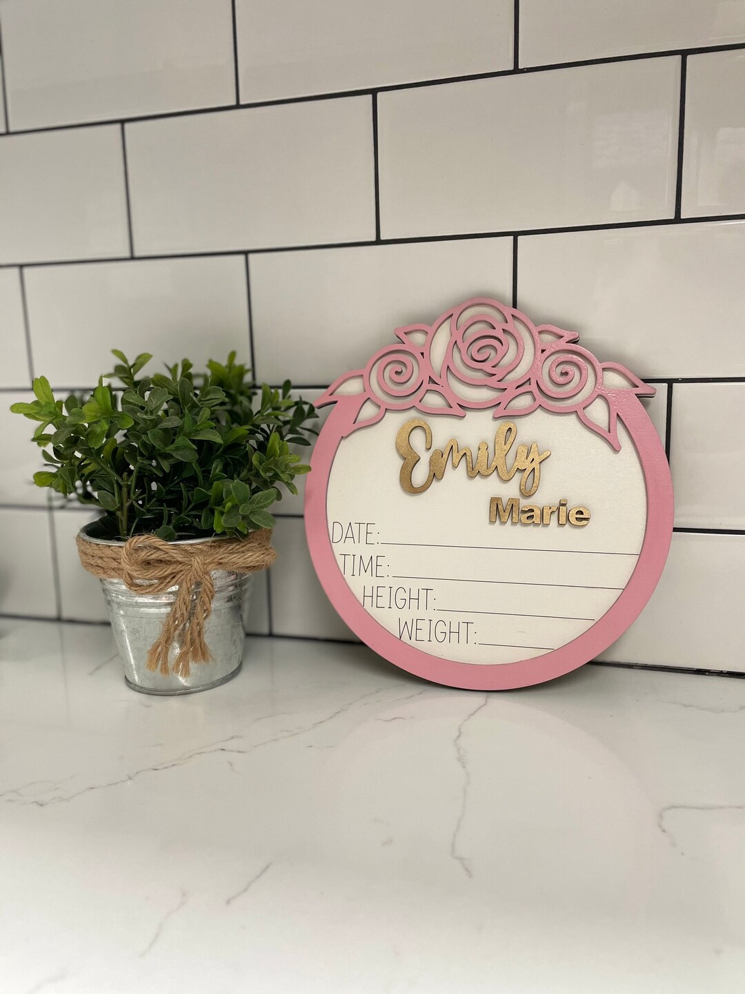 Personalized Hospital Welcome Sign Baby Announcement Plaque, Baby Stats ...