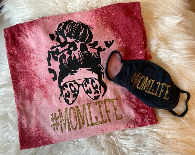 MomLife BleachedTee and Mask