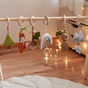 Forest Baby Play Gym hanging toy, Woodland play gym toys, montessori gym, baby activity center ,Forest play gym toys ,Christmas gift baby