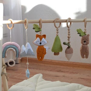 Woodland baby play gym toys  - Baby gym hanging toys , Forest animals activity gym toy , baby shower gift