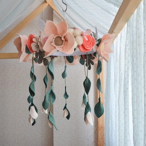 Baby Mobile Girl , Flowers Mobile ,Floral Baby Mobile ,Flower Nursery Mobile ,Baby Girl Mobile ,Anemone Mobile ,Boho Mobile , Baby Gift