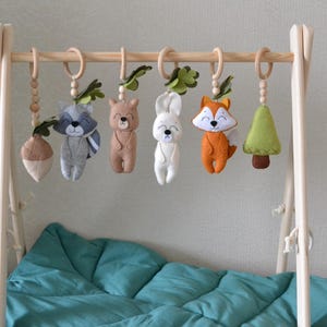 Woodland play gym toys - Forest Baby Play Gym Hanging Toy , montessori gym, baby activity center ,Forest play gym toys , baby gift