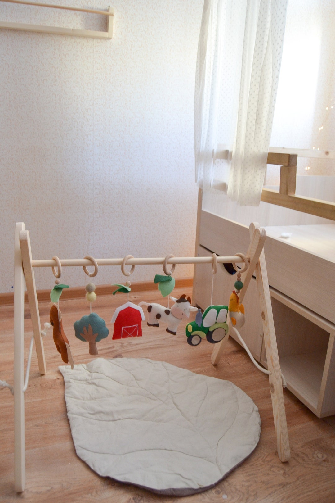 Baby Play Gym for Nursery Natural Wood Play Gym for Baby Etsy