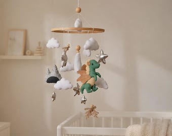 Handgemachte Filz Baby Mobile Drachen Wolken Sterne Fantasie Kinderzimmer Dekor-Baby-Dusche-Geschenk