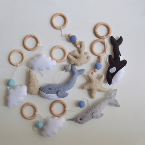Sea animals baby gym hanging toys , Baby play gym ocean , Baby Play Gym Toys , Sea play gym , wooden baby play gym , baby shower gift