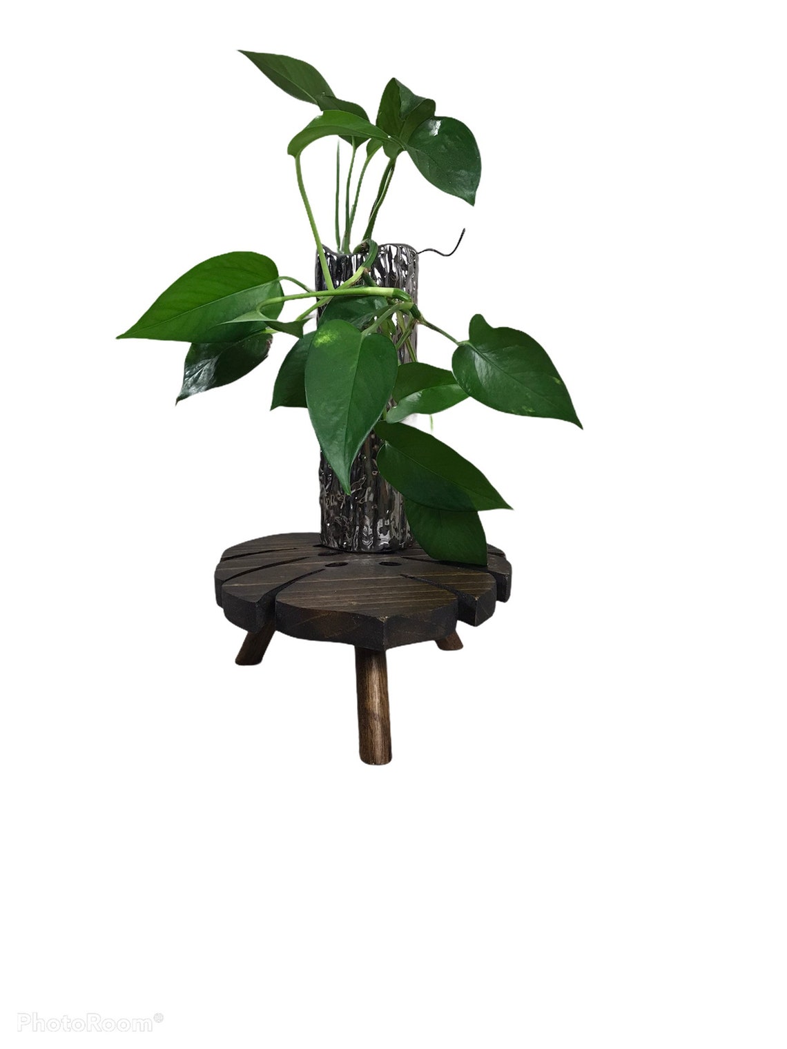 Wooden Monstera Leaf Plant Stand Stylish Indoor Plant Stand Etsy