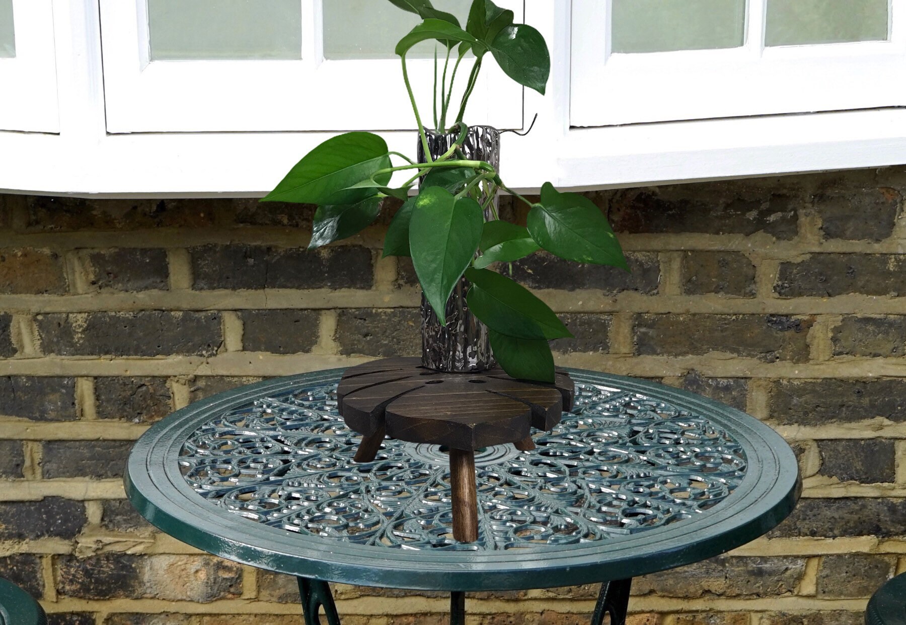 Wooden Monstera Leaf Plant Stand Stylish Indoor Plant Stand Etsy