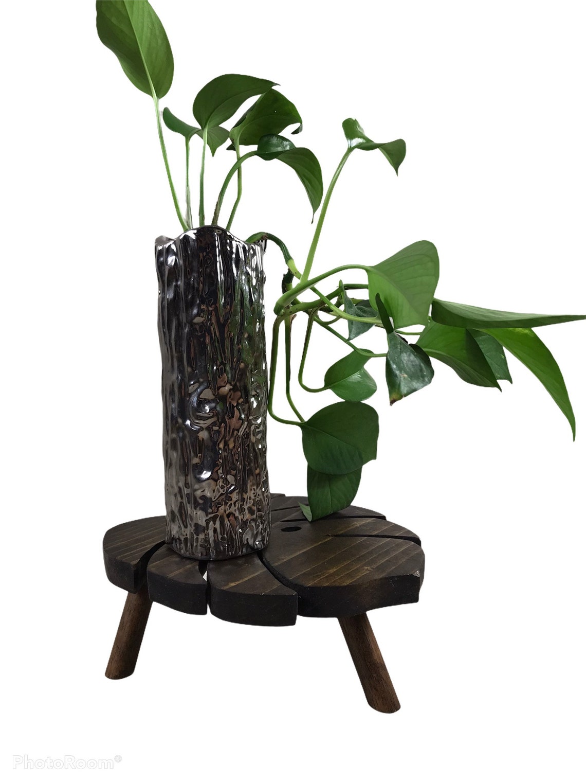 Wooden Monstera Leaf Plant Stand Stylish Indoor Plant Stand Etsy
