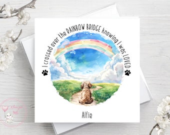 Personalised Pet dog bereavement card, pet sympathy card, loss of your pet, sorry for your loss, best friend, rainbow bridge