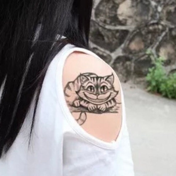 The Cheshire Cat Temporary Tattoo | Alice In Wonderland | Mad Hatter | Crafting Supply | Click For More Details