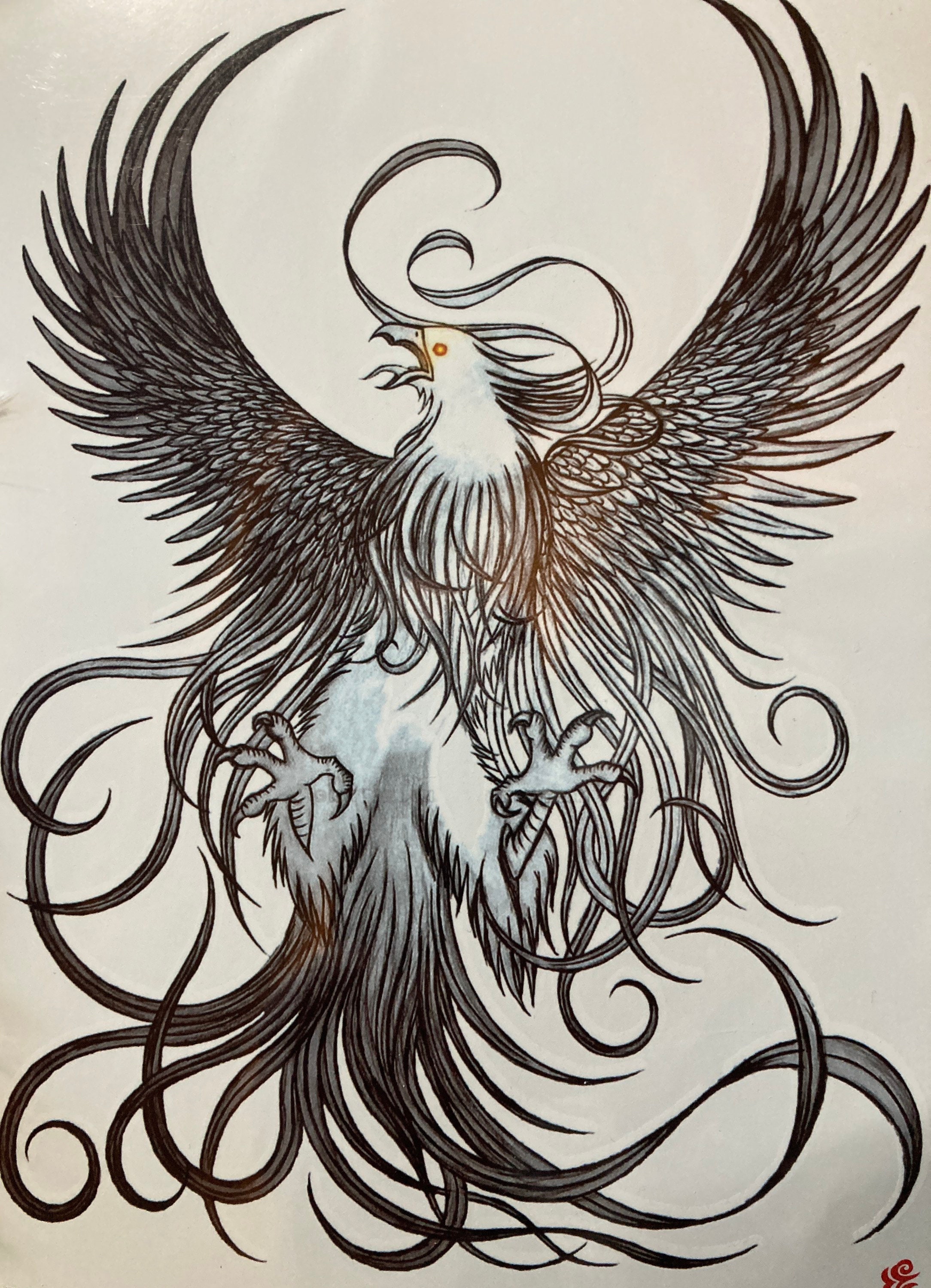 Cool Phoenix Tattoo Design