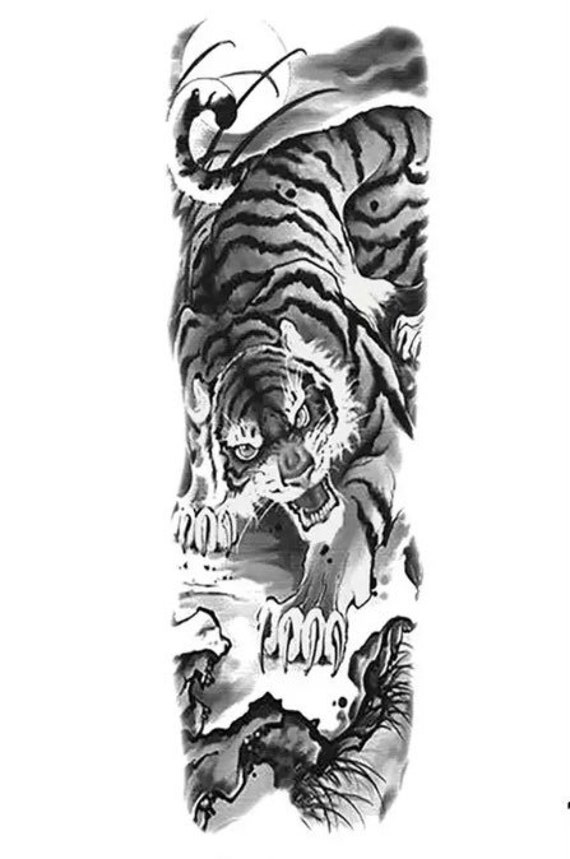 Attractive Tiger Tattoo On Full Back - Tattoos Designs