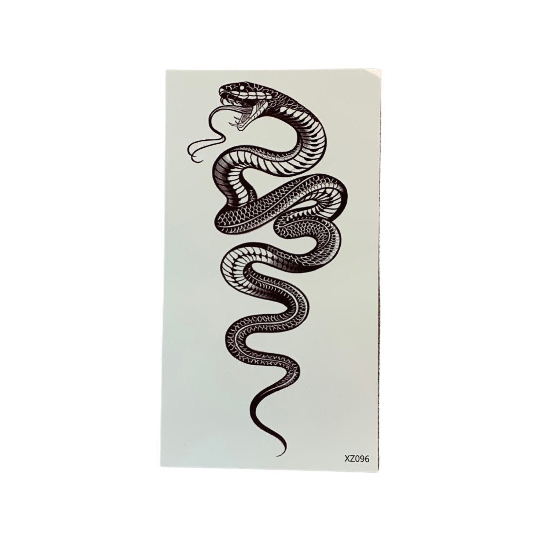 Large Black Snake Temporary Tattoo Realistic Snake - Etsy