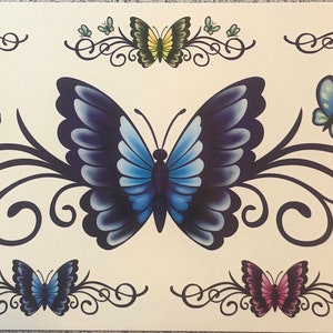 Small Colorful Butterfly Temporary Tattoo | Click For More Details | Realistic | Butterflies | Crafting Supply