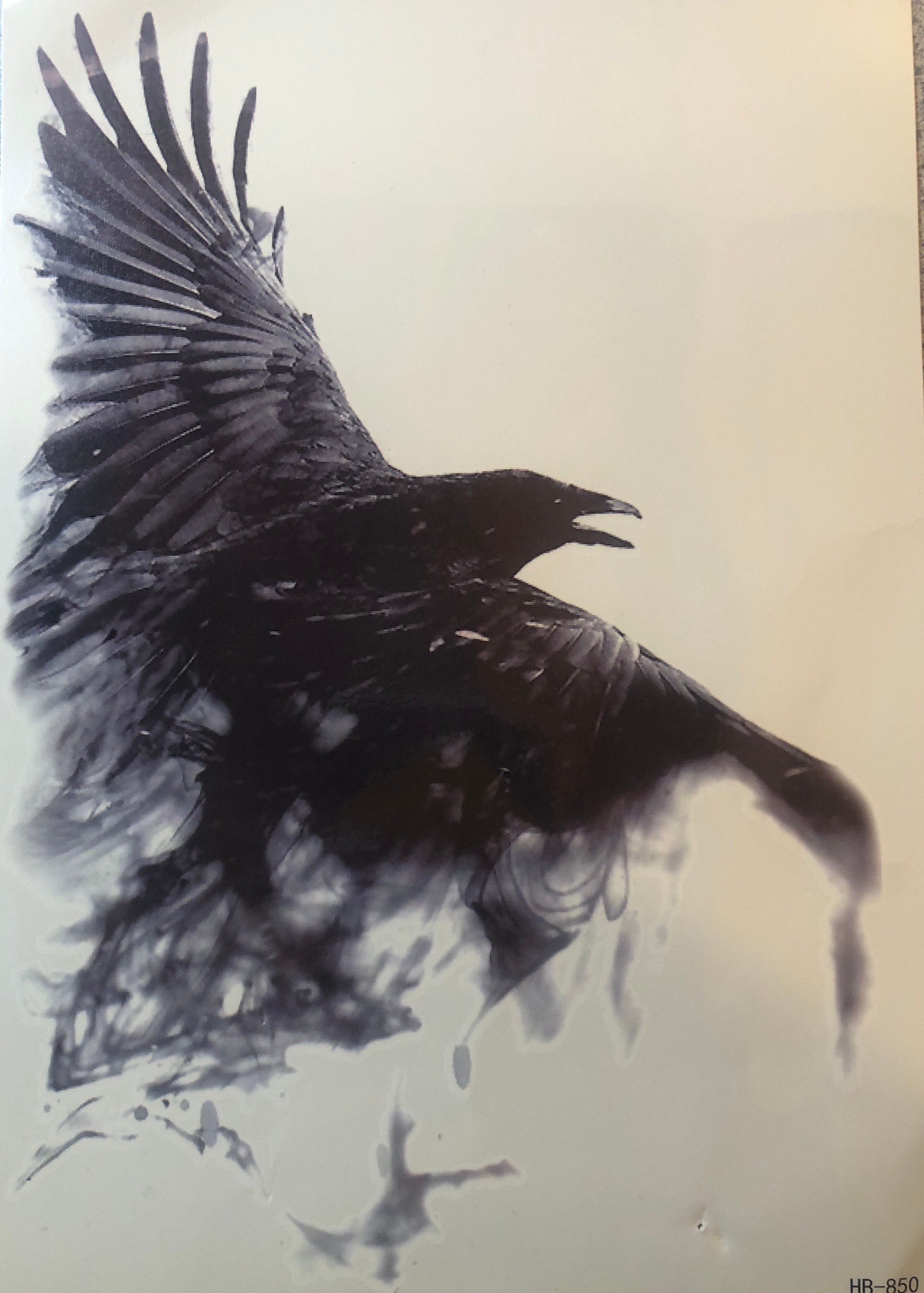 Large Black Crow Temporary Tattoo Click for More Details - Etsy Canada Large Black Crow Temporary Tattoo Click for More Details - Etsy Canada