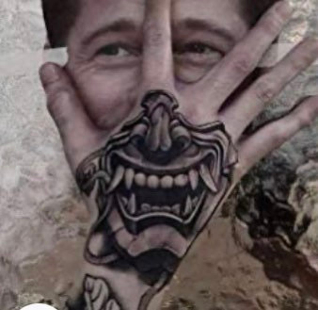 Small Black Demon Hand Tattoo Scary Face Devil Dead - Etsy Australia Small Black Demon Hand Tattoo Scary Face Devil Dead - Etsy Australia