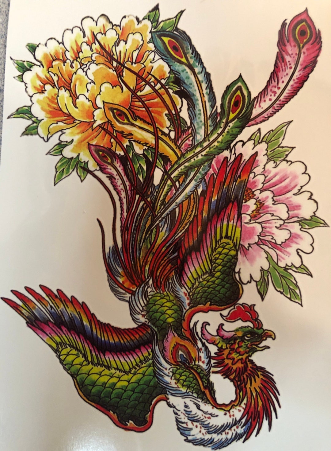 Large Phoenix Colorful Temporary Tattoo Click for More Details ...