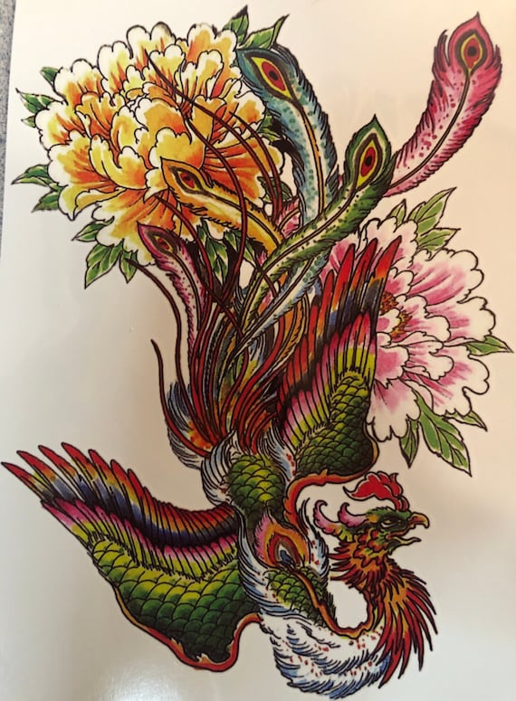 Traditional Japanese Phoenix Drawing