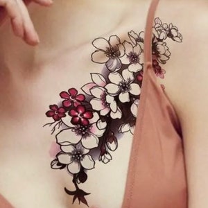 Large Colorful Temporary Tattoo | Realistic | Rose | Flower | Floral | Beautiful |