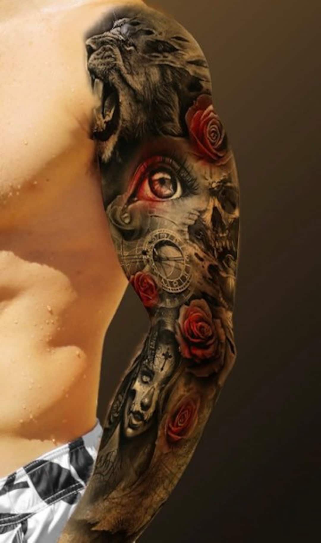 60 Roaring Lion Skull Tattoo Designs for Men [2024 Guide] | Skull tattoo  design, Tattoo designs men, Skull tattoo