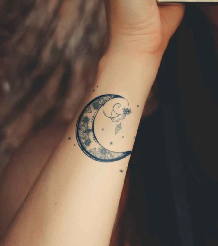 Small Moon Tattoo - Etsy Small Moon Tattoo - Etsy