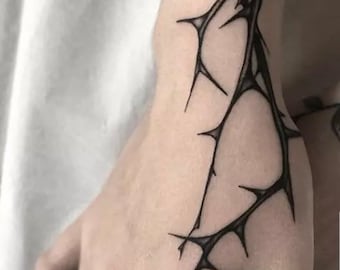 Small Black Thorn Temporary Tattoo | Realistic | Rose Thorn | Thorn | Crafting Supply