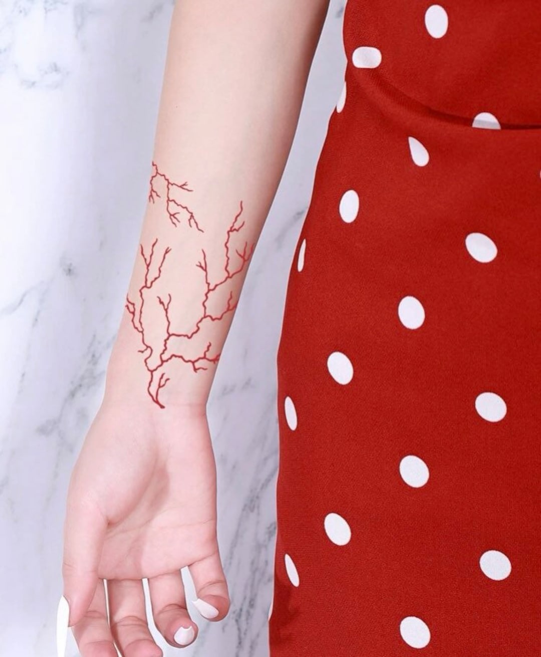 red-lightning-bolt-temporary-tattoo-red-veins-click-for-etsy