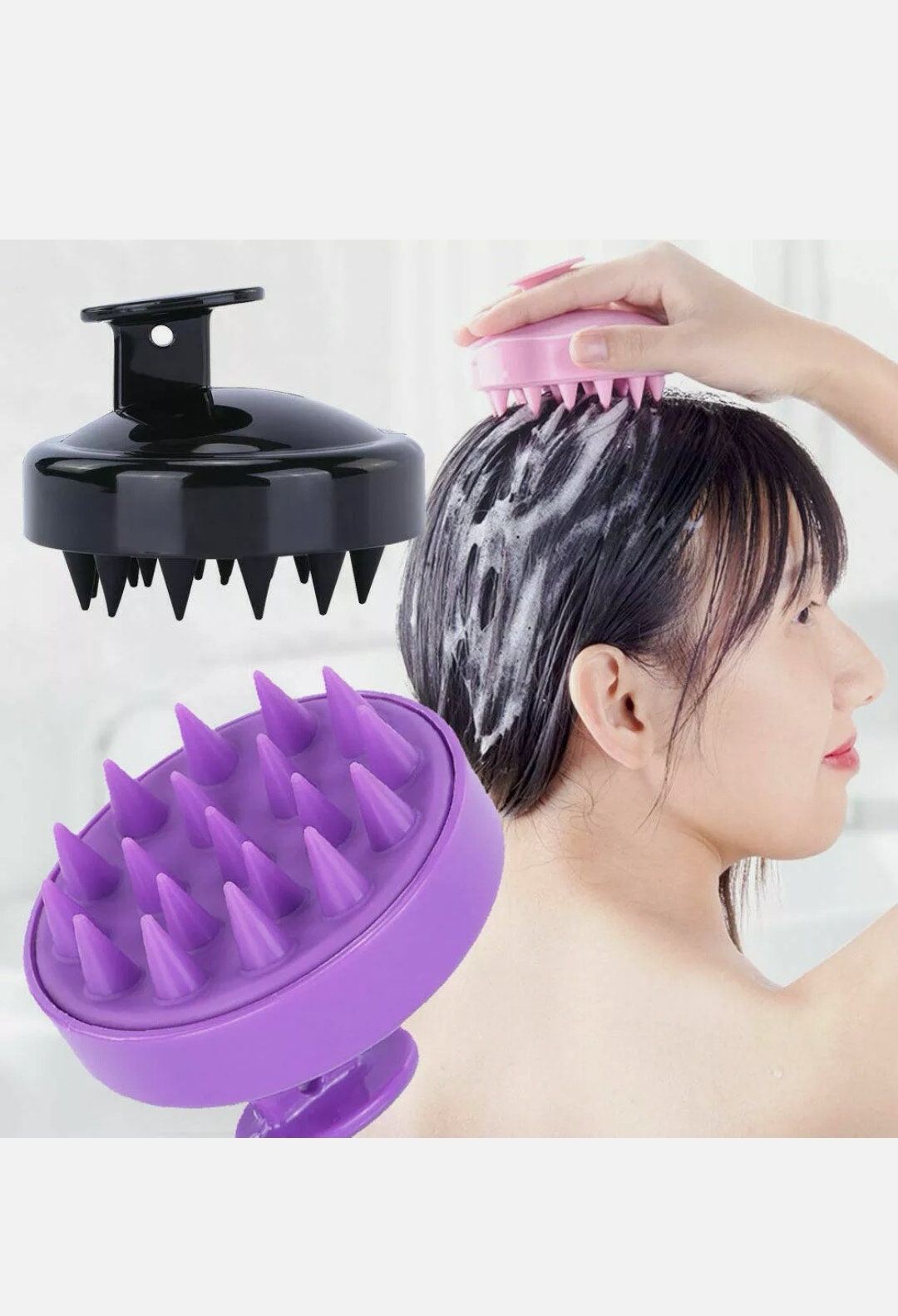 Silicone Cheveux Cuir chevelu Masseur Brosse Massant Etsy