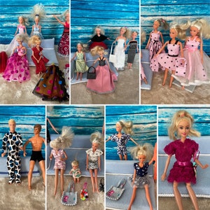Doll clothes for slim fashion dolls 12 inches / 30 cm / 1:6, doll dress, skirt, with lace, elegant dresses, tulle skirt, dotted, red