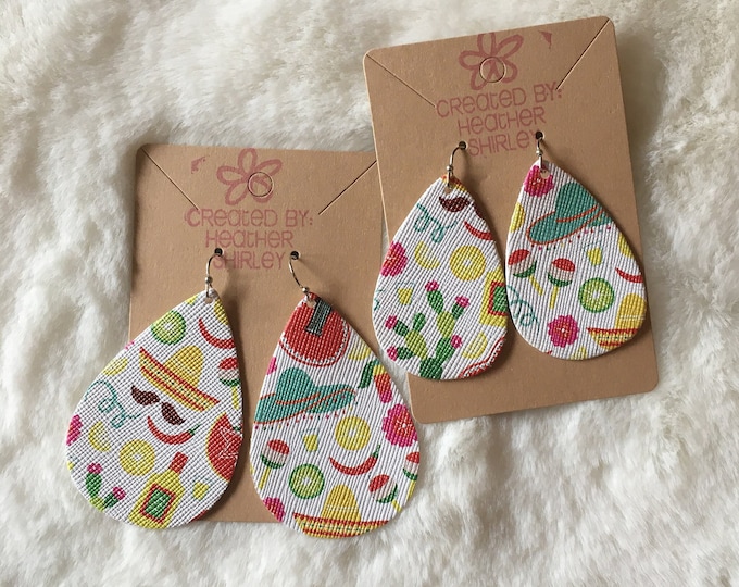 Cinco de Mayo, Fiesta, Party Faux Leather Earrings