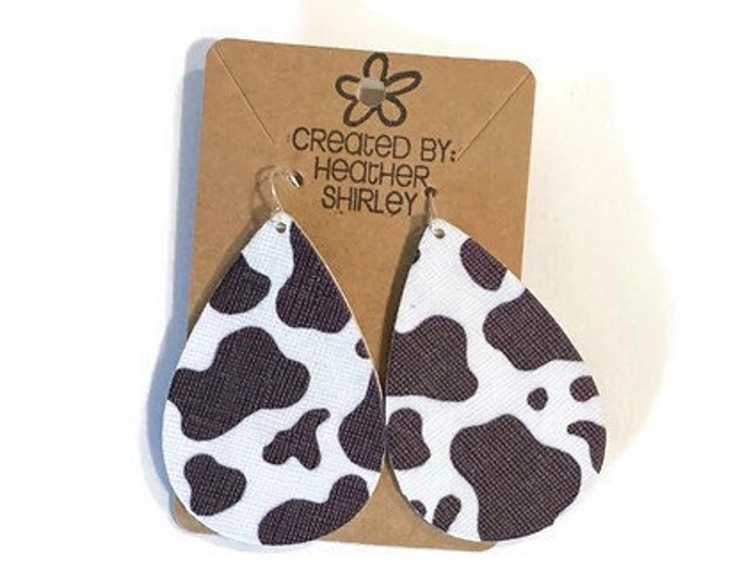 Double Sided Cow Print Faux Leather Earrings