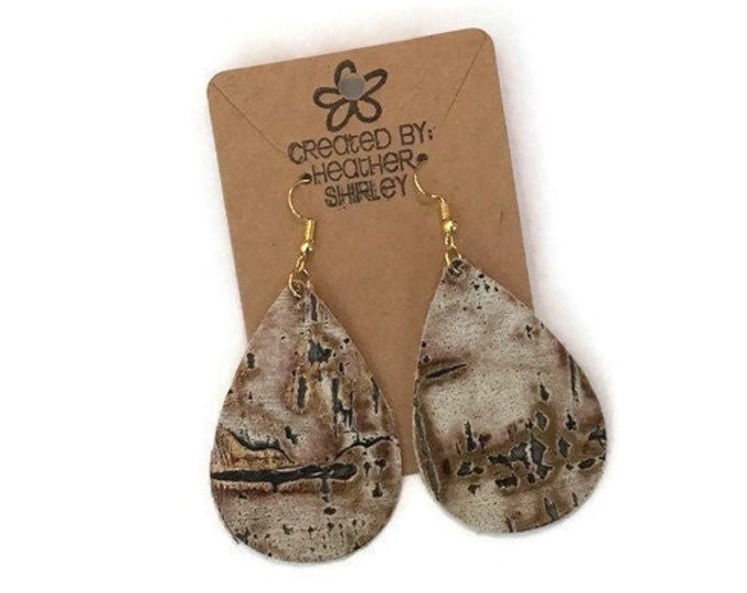 Genuine Leather Teardrop Earrings