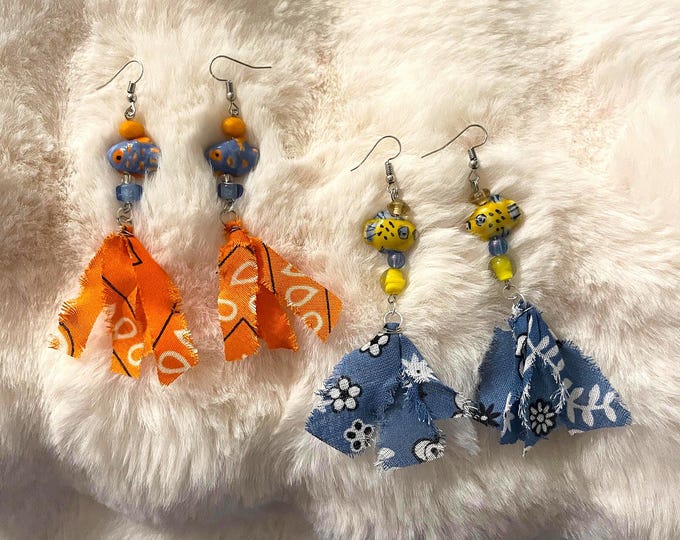 Bandana Fish Earrings