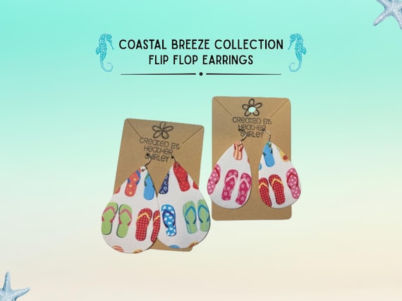 Teardrop Flip Flop Faux Leather Earrings