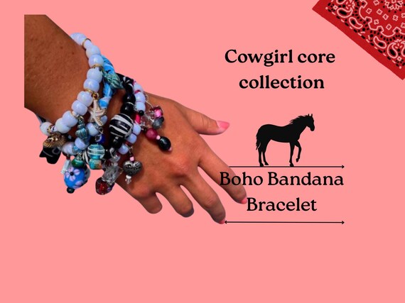 Bandana Fringe Tie Charm Bracelets,