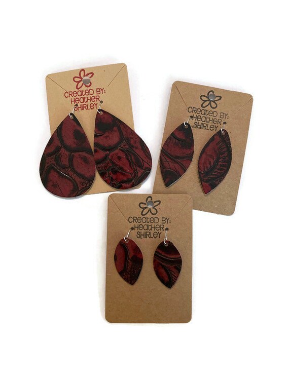 Western Tooled Leather, Genuine Leather Earrings, Small Earrings, Cowgirl Earrings, Rodeo Earrings, Farm Style, Summer Gifts, Multiple Sizes