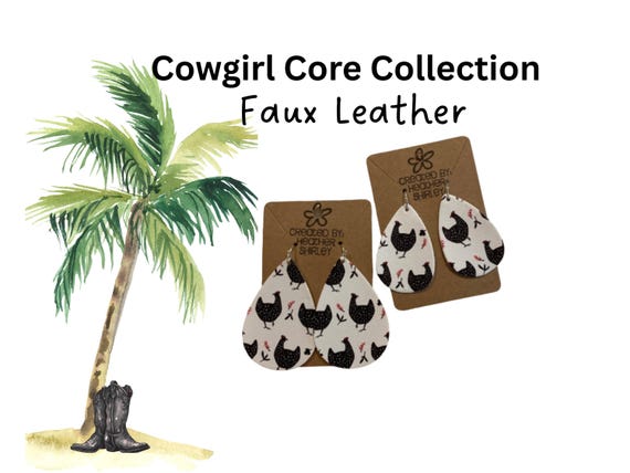 Limited Stock! Chicken Faux Leather Earrings