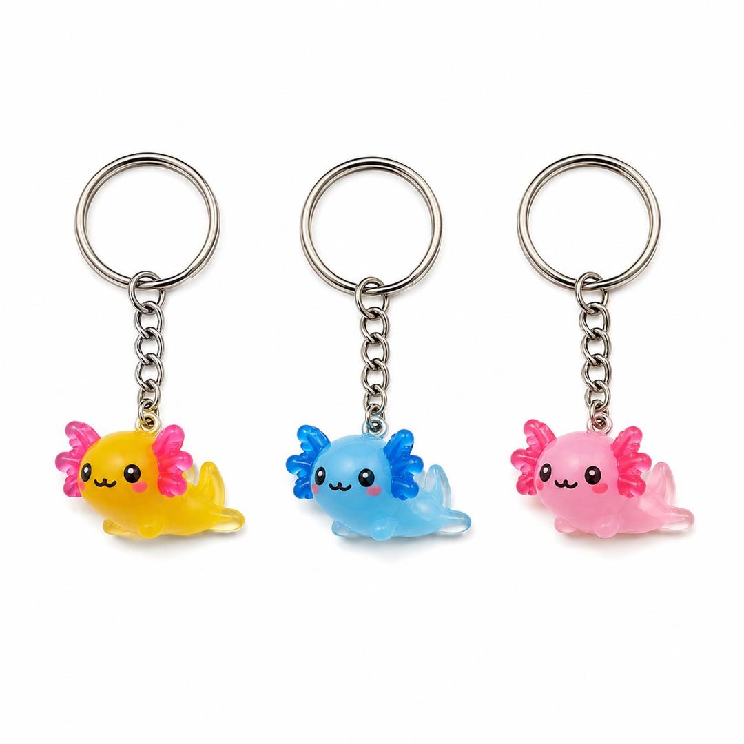 Handmade Axolotl Key Chain, Sea Creature Accessory, Backpack Charm ...