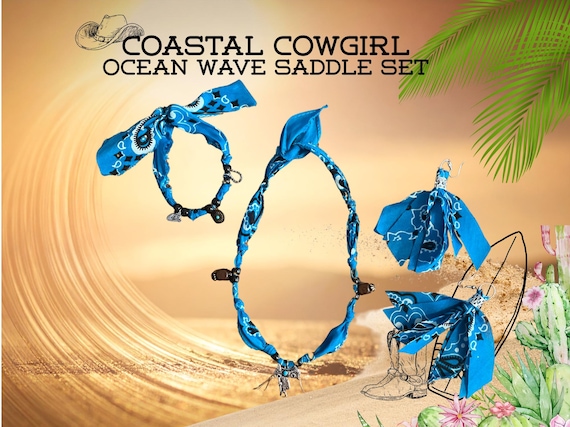 Fringe Bandana Charm Set, Tie Wrap Jewelry, Charms, Summer Vacation, Gifts, Tropical, Beach, Boho Western Cowgirl