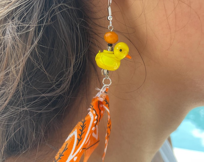 Duck Bandanna Earrings