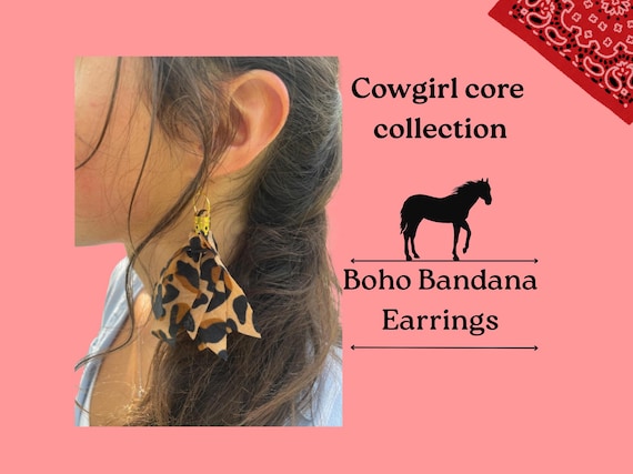 Leopard Print Bandanna Earings
