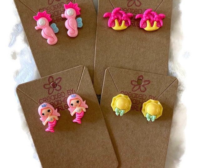 Last One! Fun Beach Theme, Kid Earrings